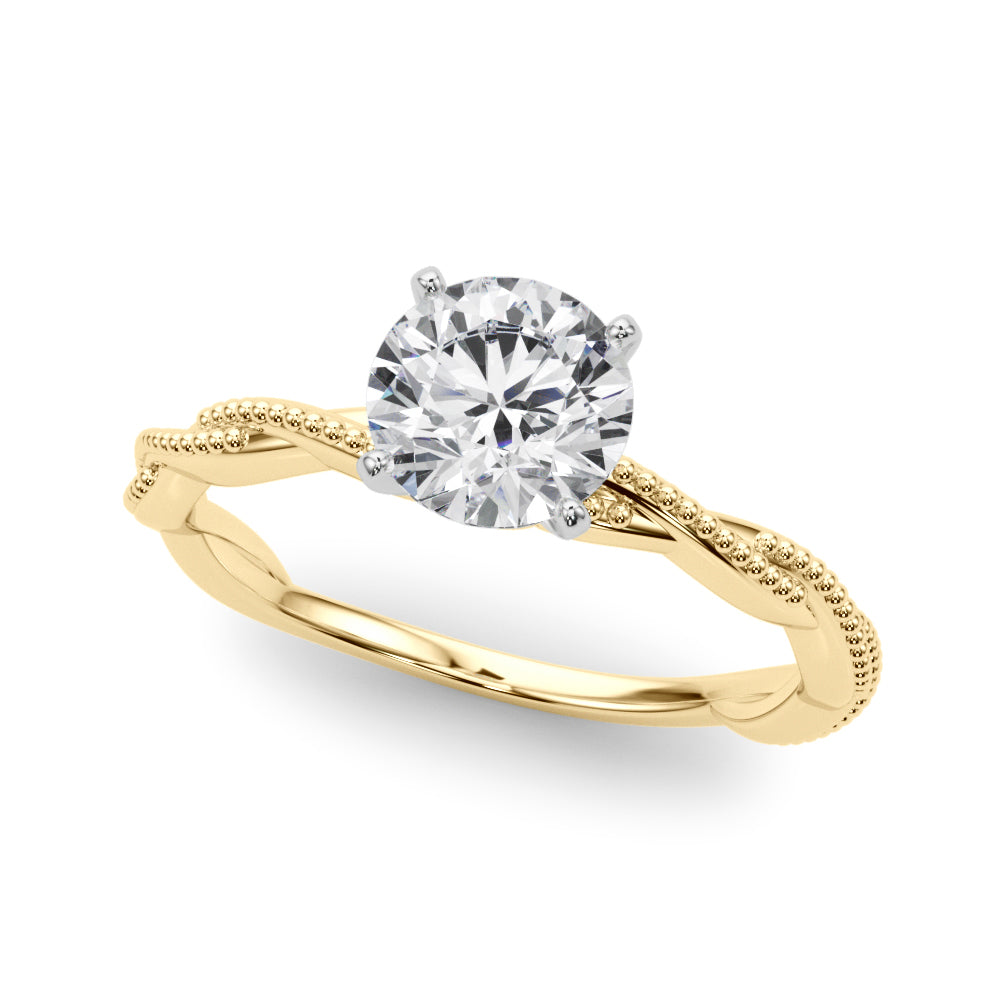 Signature Twisted Engagement Ring Round Diamond Engagement Ring in 10K/14K gold and platinum with certified lab-grown or natural diamonds