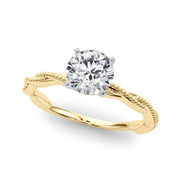 Signature Twisted Engagement Ring Round Diamond Engagement Ring in 10K/14K gold and platinum with certified lab-grown or natural diamonds