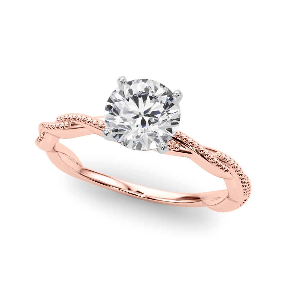 Signature Twisted Engagement Ring Round Diamond Engagement Ring in 10K/14K gold and platinum with certified lab-grown or natural diamonds