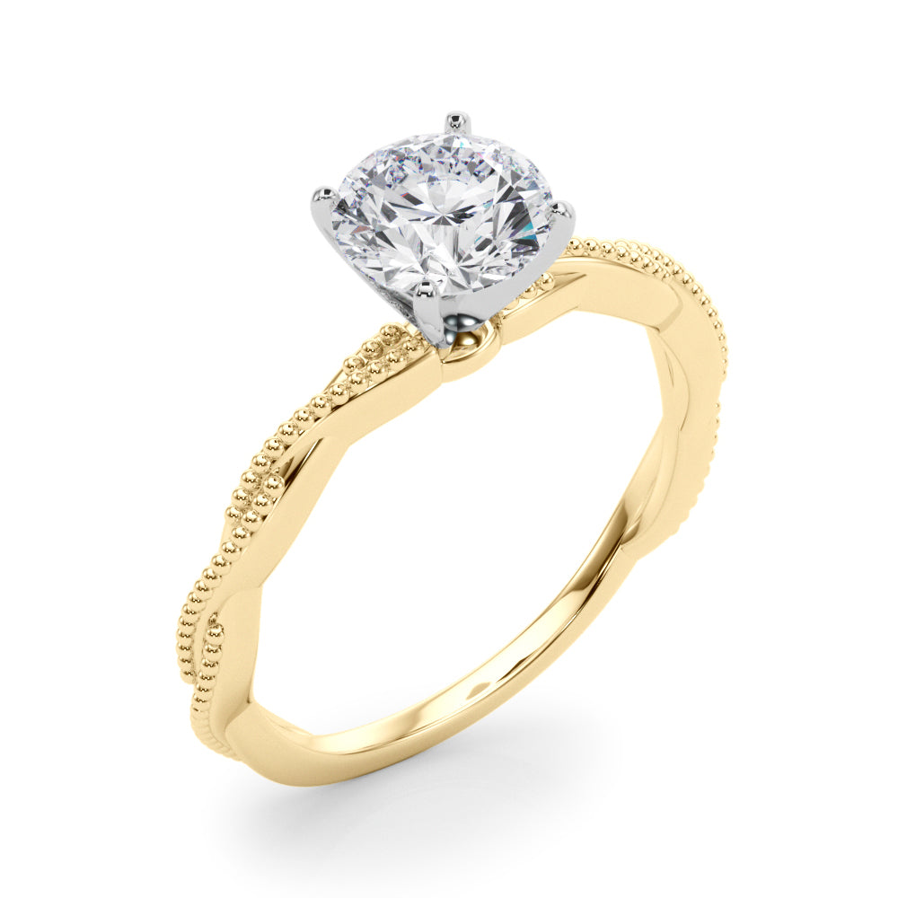 Signature Twisted Engagement Ring Round Diamond Engagement Ring in 10K/14K gold and platinum with certified lab-grown or natural diamonds