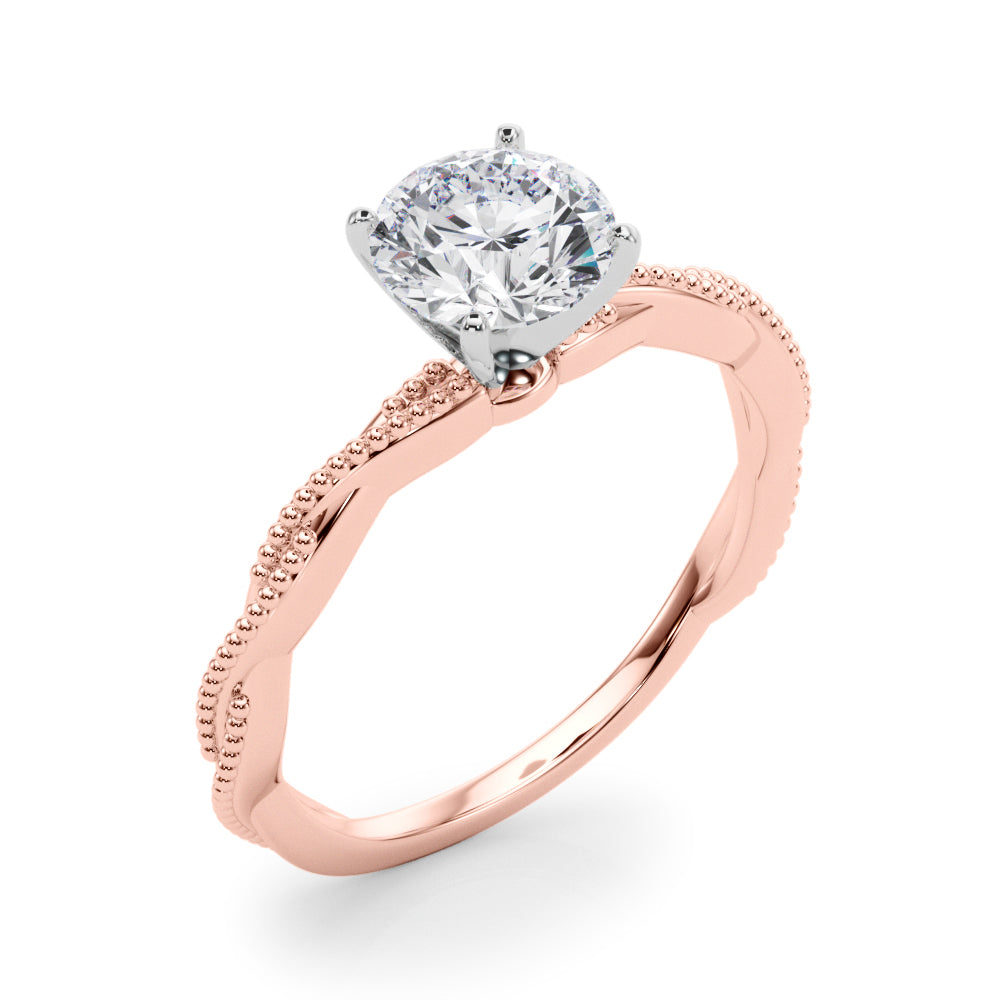 Signature Twisted Engagement Ring Round Diamond Engagement Ring in 10K/14K gold and platinum with certified lab-grown or natural diamonds