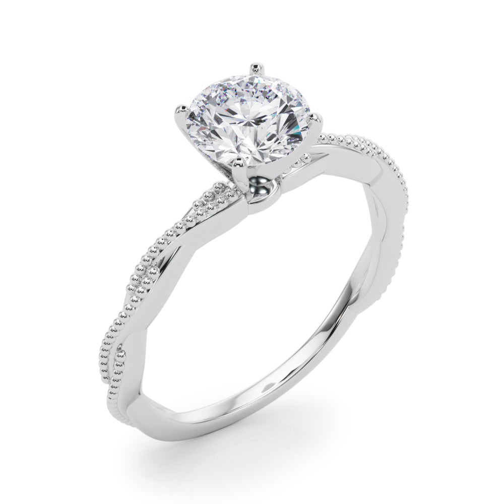 Signature Twisted Engagement Ring Round Diamond Engagement Ring in 10K/14K gold and platinum with certified lab-grown or natural diamonds