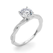 Signature Twisted Engagement Ring Round Diamond Engagement Ring in 10K/14K gold and platinum with certified lab-grown or natural diamonds