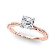 Signature Twisted Engagement Ring Round Diamond Engagement Ring in 10K/14K gold and platinum with certified lab-grown or natural diamonds