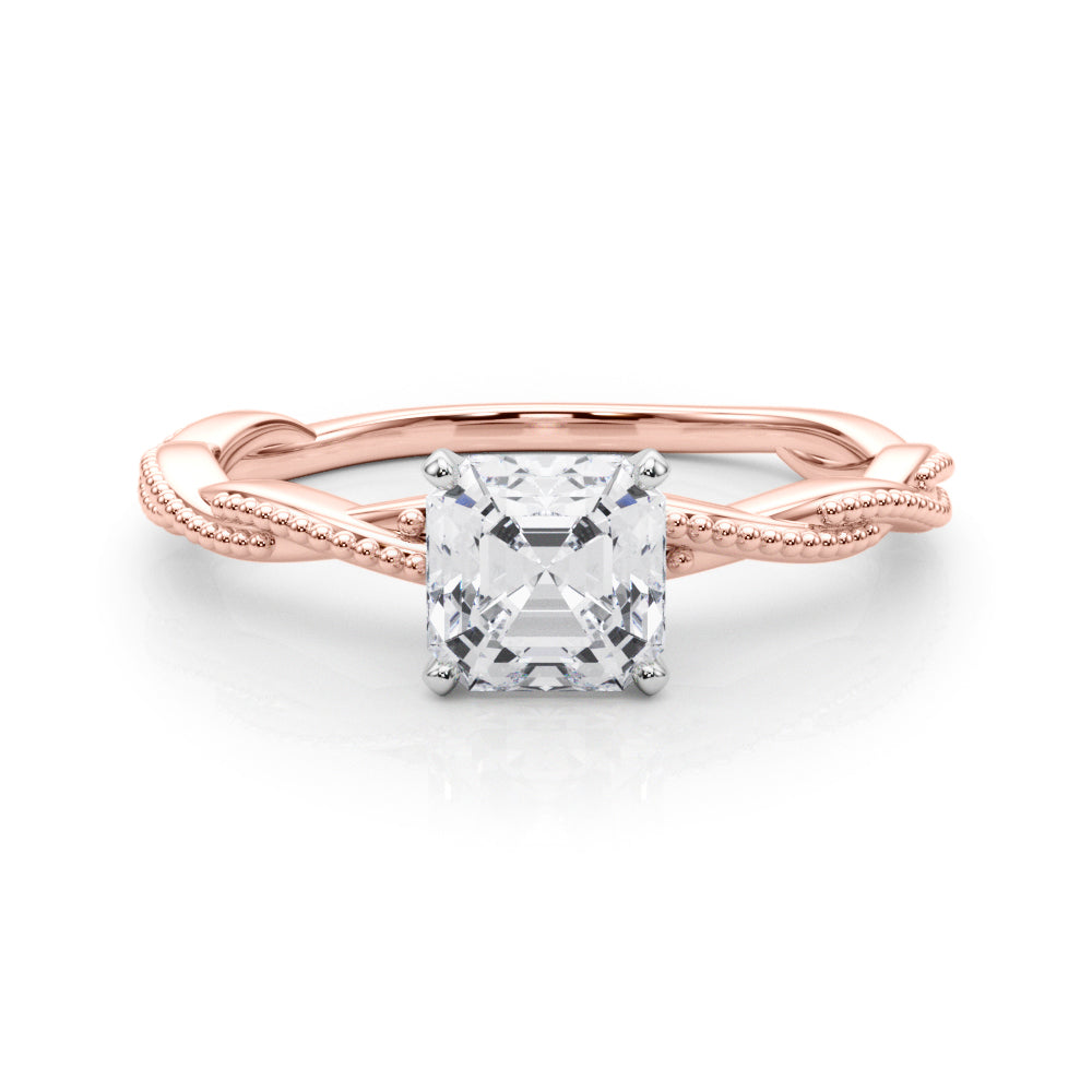Signature Twisted Engagement Ring Round Diamond Engagement Ring in 10K/14K gold and platinum with certified lab-grown or natural diamonds