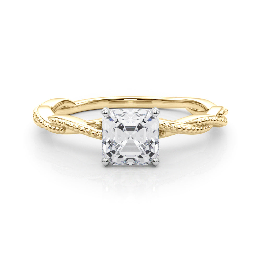 Signature Twisted Engagement Ring Round Diamond Engagement Ring in 10K/14K gold and platinum with certified lab-grown or natural diamonds