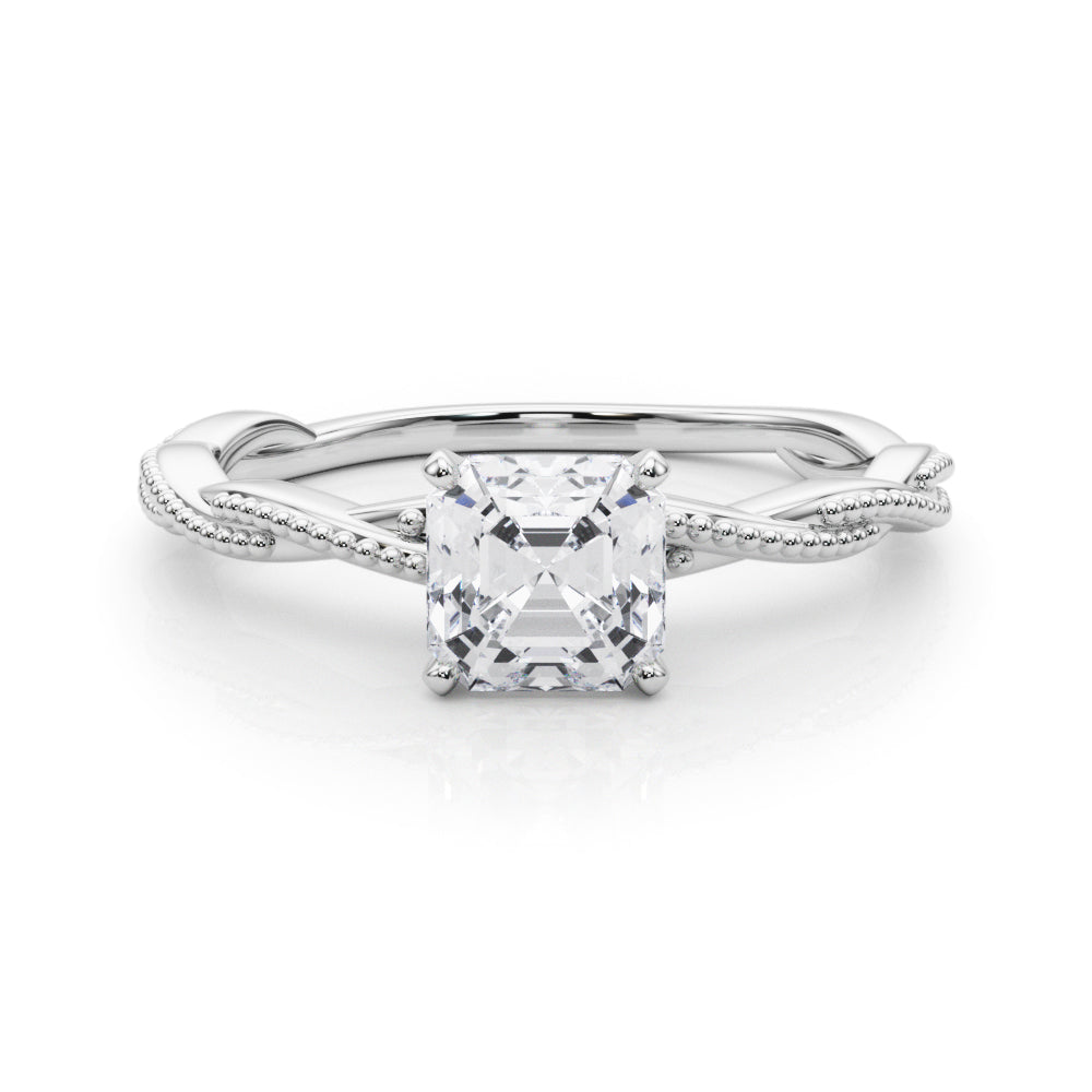 Signature Twisted Engagement Ring Round Diamond Engagement Ring in 10K/14K gold and platinum with certified lab-grown or natural diamonds