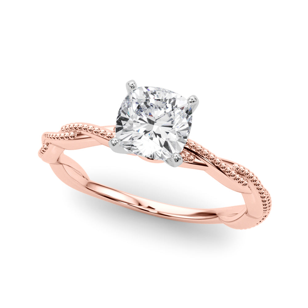 Signature Twisted Engagement Ring Round Diamond Engagement Ring in 10K/14K gold and platinum with certified lab-grown or natural diamonds