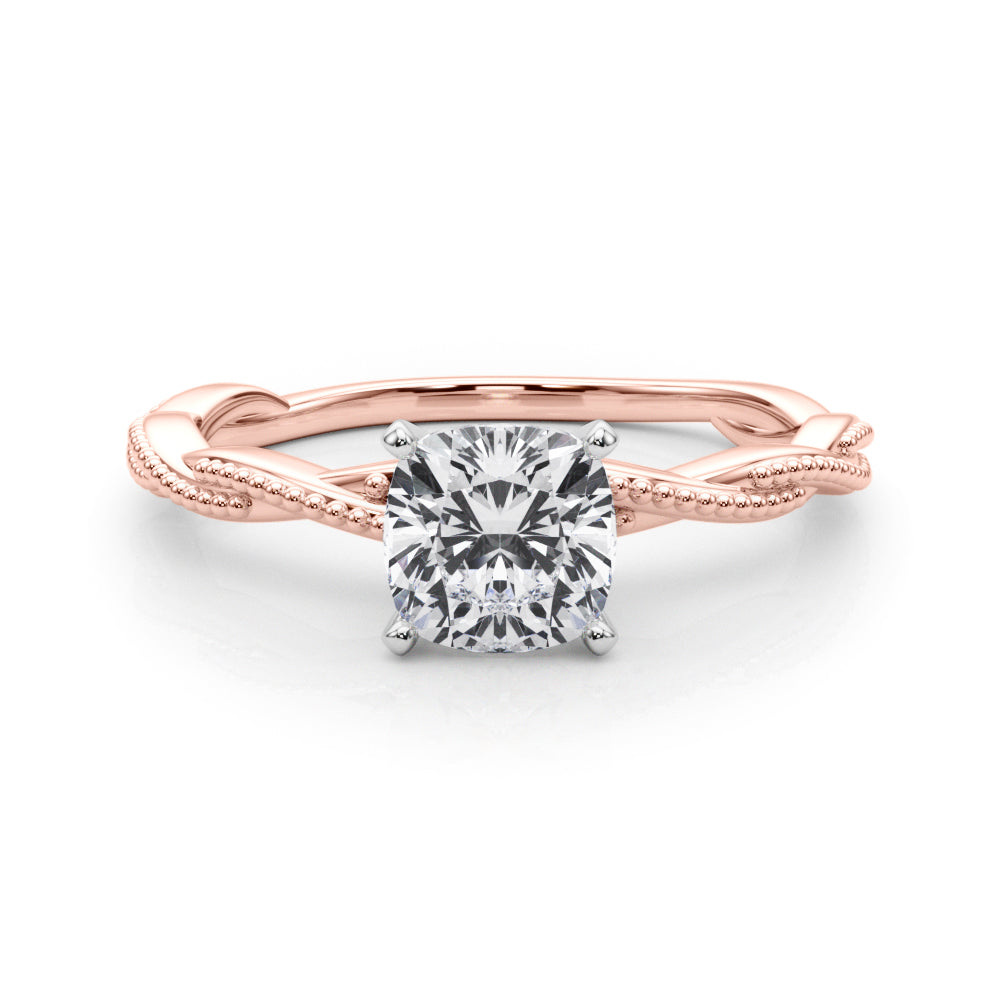 Signature Twisted Engagement Ring Round Diamond Engagement Ring in 10K/14K gold and platinum with certified lab-grown or natural diamonds