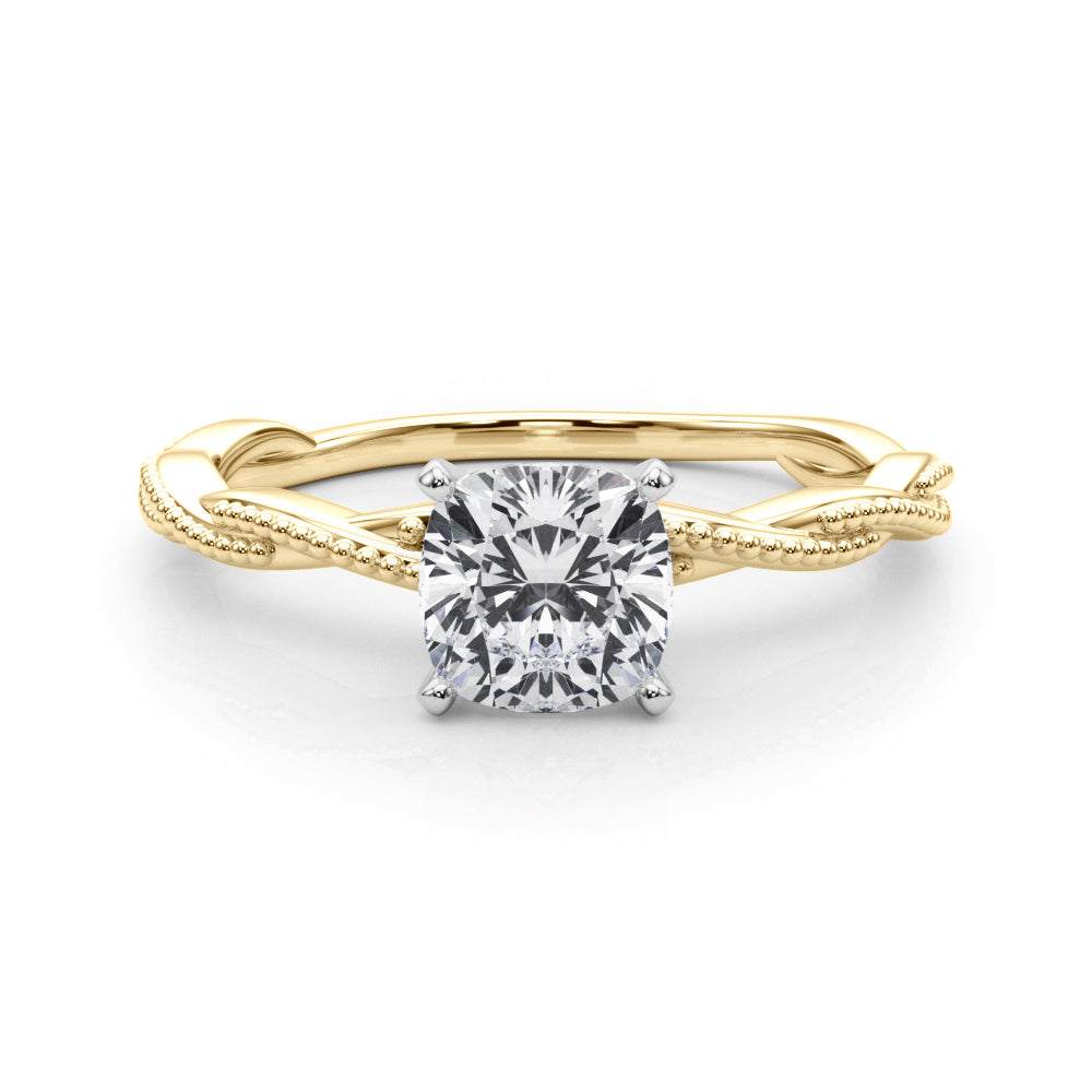 Signature Twisted Engagement Ring Round Diamond Engagement Ring in 10K/14K gold and platinum with certified lab-grown or natural diamonds