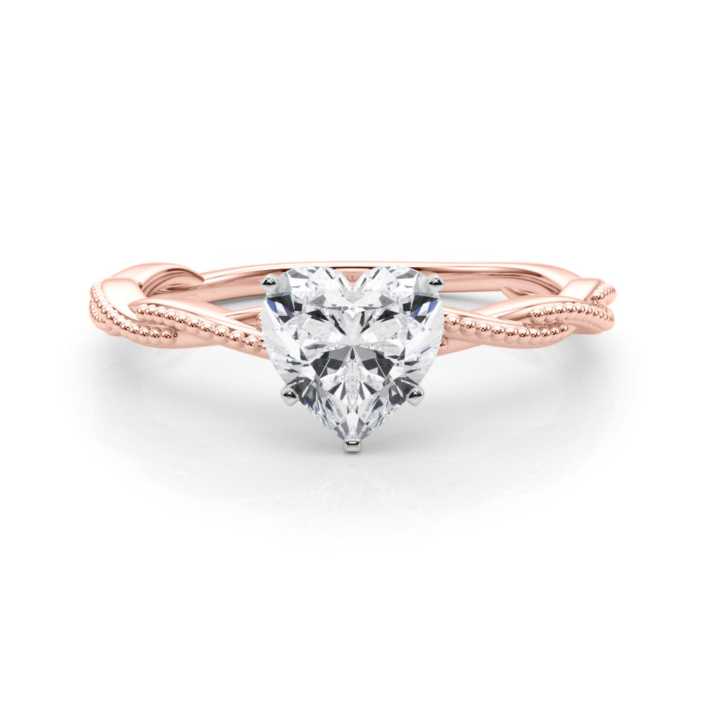 Signature Twisted Engagement Ring Round Diamond Engagement Ring in 10K/14K gold and platinum with certified lab-grown or natural diamonds