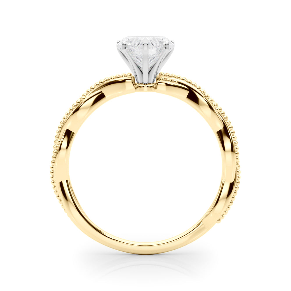 Signature Twisted Engagement Ring Round Diamond Engagement Ring in 10K/14K gold and platinum with certified lab-grown or natural diamonds