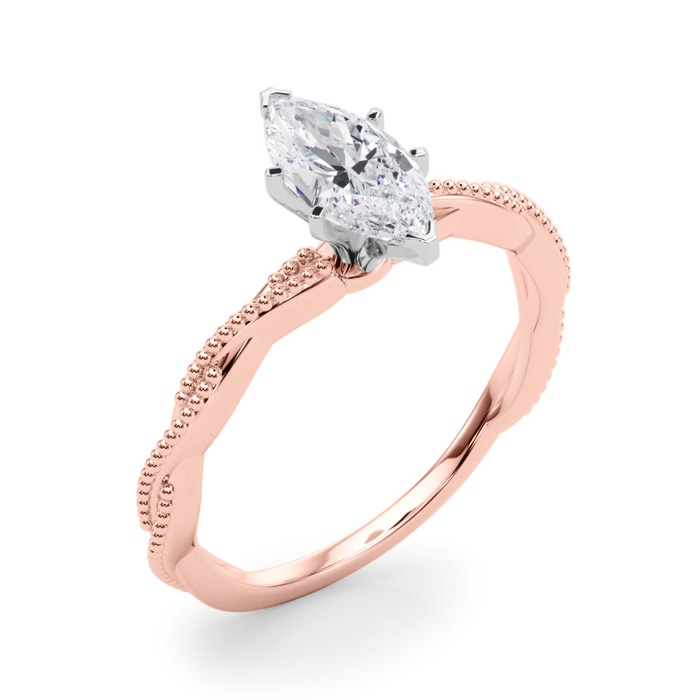Signature Twisted Engagement Ring Round Diamond Engagement Ring in 10K/14K gold and platinum with certified lab-grown or natural diamonds