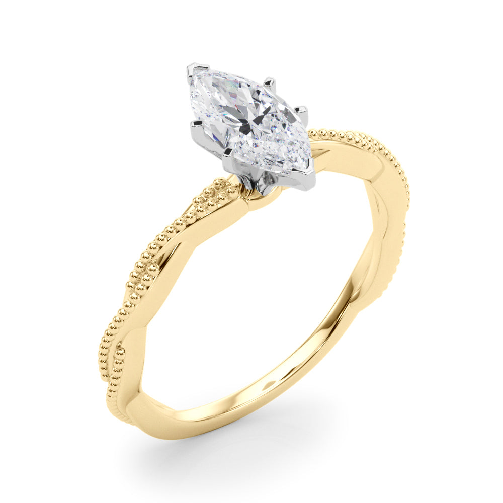 Signature Twisted Engagement Ring Round Diamond Engagement Ring in 10K/14K gold and platinum with certified lab-grown or natural diamonds