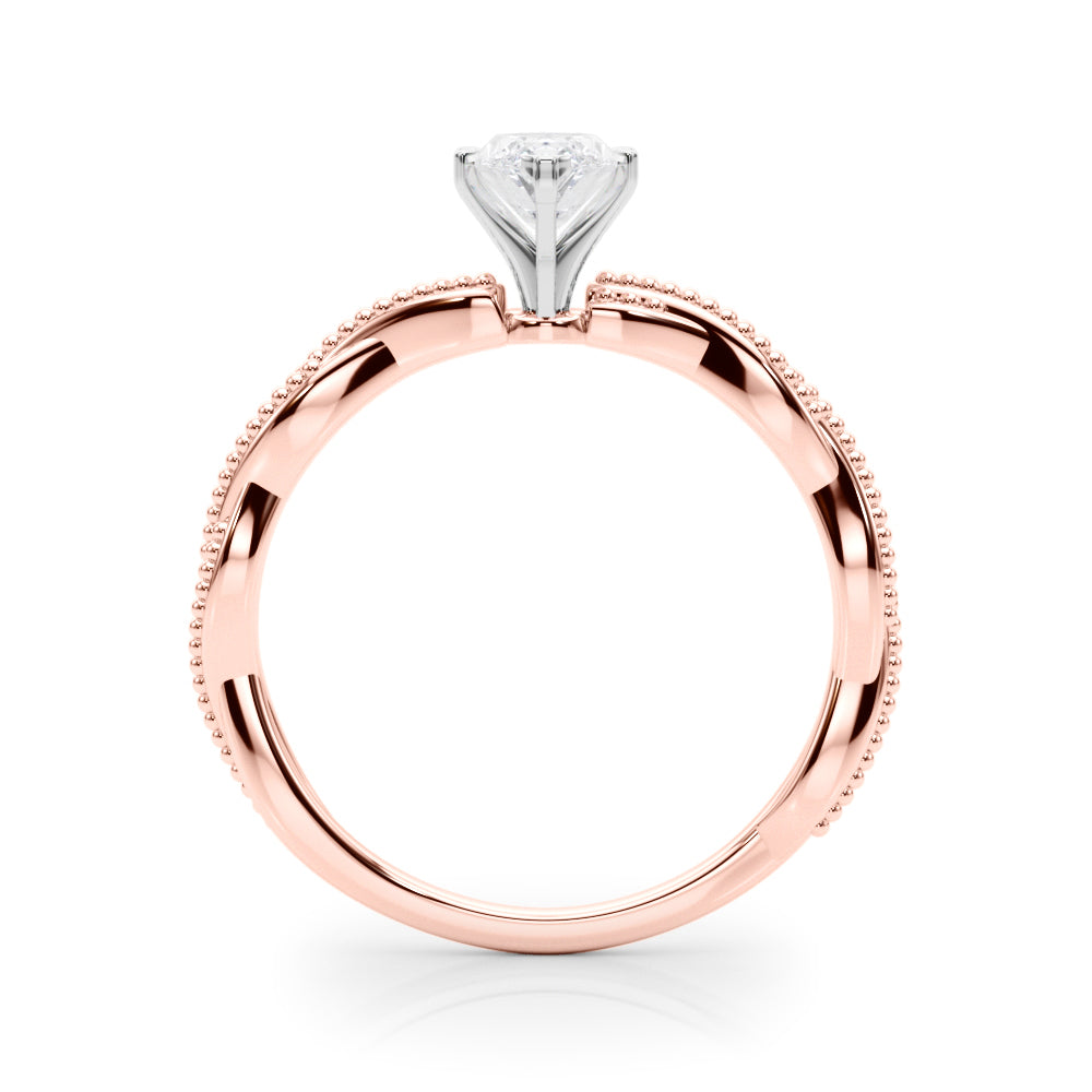 Signature Twisted Engagement Ring Round Diamond Engagement Ring in 10K/14K gold and platinum with certified lab-grown or natural diamonds