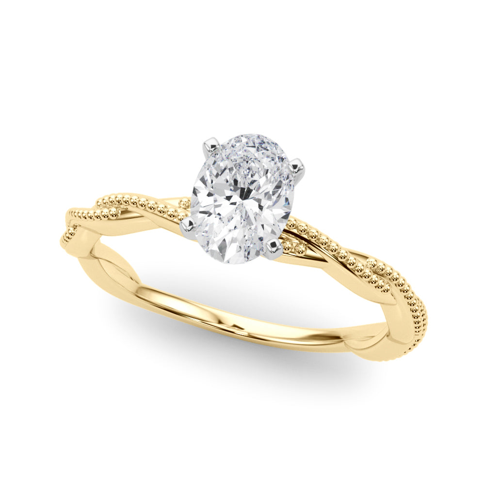 Signature Twisted Engagement Ring Round Diamond Engagement Ring in 10K/14K gold and platinum with certified lab-grown or natural diamonds