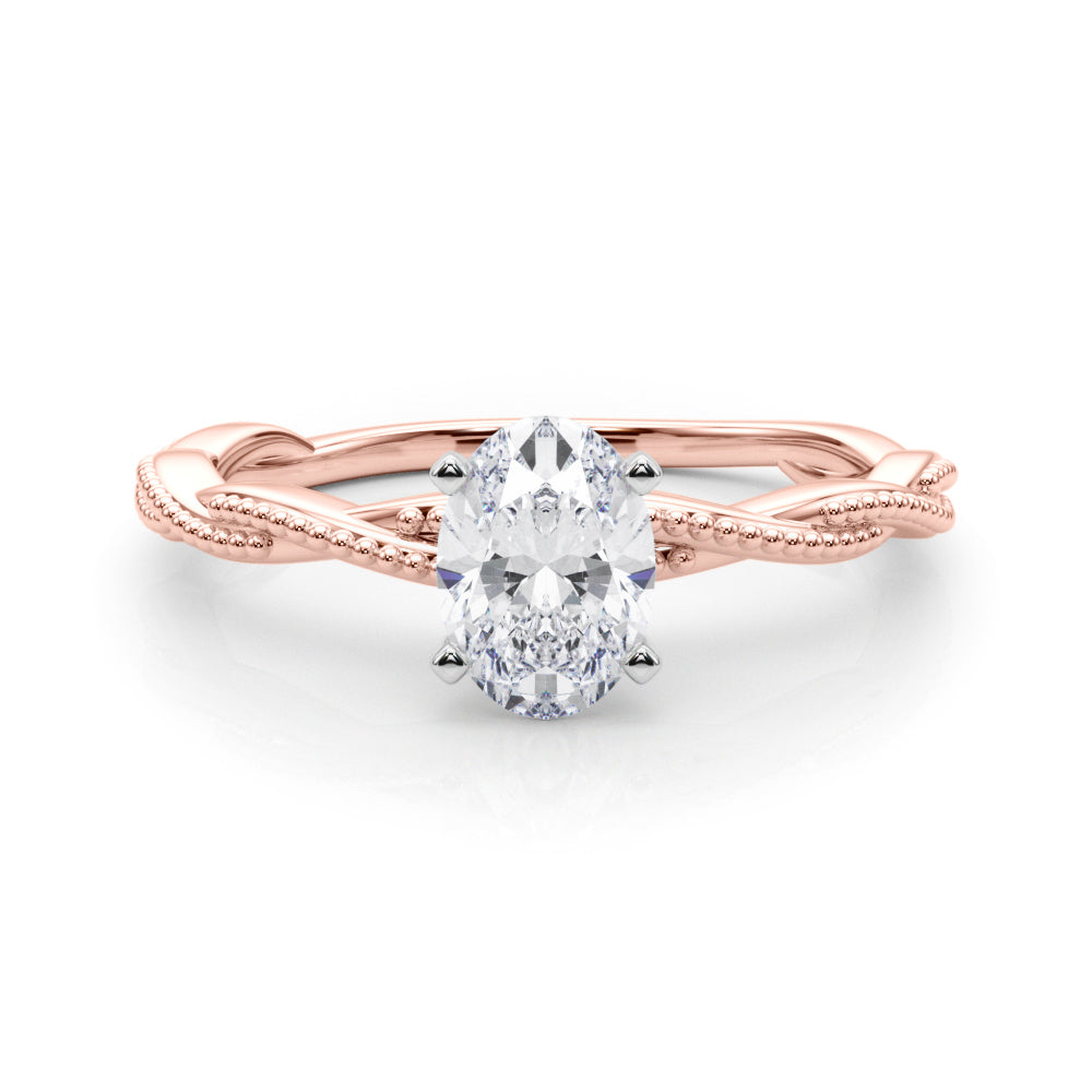 Signature Twisted Engagement Ring Round Diamond Engagement Ring in 10K/14K gold and platinum with certified lab-grown or natural diamonds