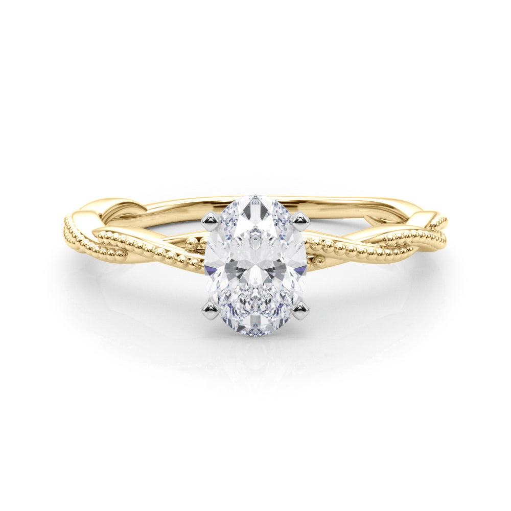 Signature Twisted Engagement Ring Round Diamond Engagement Ring in 10K/14K gold and platinum with certified lab-grown or natural diamonds