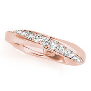 Twisted Prong in Channel Half Eternity Ring in Gold & Platinum