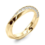 Twisted Prong in Channel Half Eternity Ring in Gold & Platinum