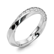 Twisted Prong in Channel Half Eternity Ring in Gold & Platinum