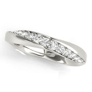 Twisted Prong in Channel Half Eternity Ring in Gold & Platinum
