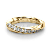 Twisted Prong in Channel Half Eternity Ring in Gold & Platinum