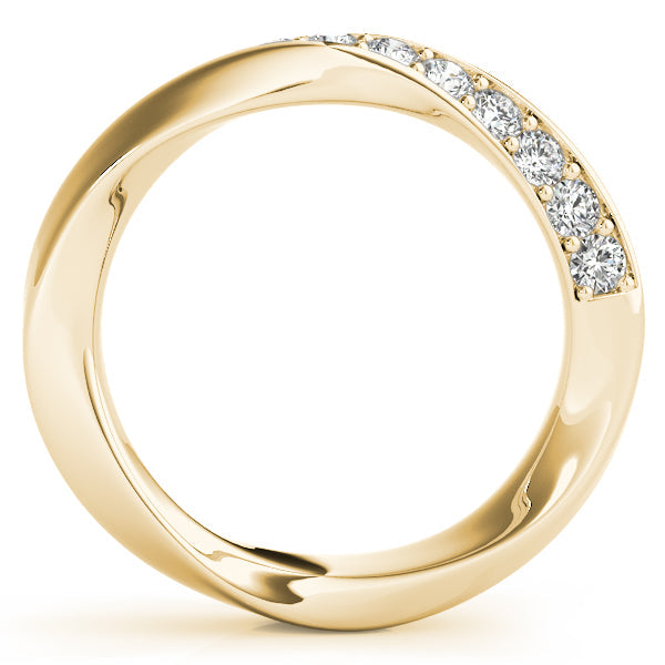 Twisted Prong in Channel Half Eternity Ring in Gold & Platinum