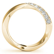 Twisted Prong in Channel Half Eternity Ring in Gold & Platinum