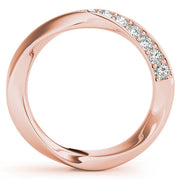 Twisted Prong in Channel Half Eternity Ring in Gold & Platinum