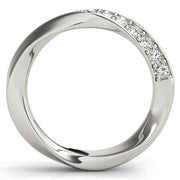 Twisted Prong in Channel Half Eternity Ring in Gold & Platinum