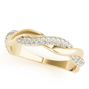 Double Row Pavé Twisted Shank Half Eternity Ring in 10K/14K gold and platinum with certified lab-grown or natural diamonds