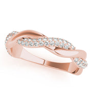 Double Row PavÃ£Â© Twisted Shank Half Eternity Ring in Gold & Platinum