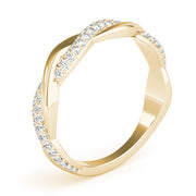 Double Row PavÃ£Â© Twisted Shank Half Eternity Ring in Gold & Platinum