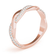 Double Row PavÃ£Â© Twisted Shank Half Eternity Ring in Gold & Platinum