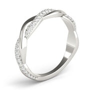 Double Row PavÃ£Â© Twisted Shank Half Eternity Ring in Gold & Platinum