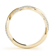 Double Row PavÃ£Â© Twisted Shank Half Eternity Ring in Gold & Platinum