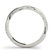 Double Row PavÃ£Â© Twisted Shank Half Eternity Ring in Gold & Platinum