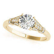 Couture / Color Ring Round Diamond Engagement Ring in 10K/14K gold and platinum with certified lab-grown or natural diamonds