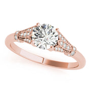 Couture / Color Ring Round Diamond Engagement Ring in 10K/14K gold and platinum with certified lab-grown or natural diamonds