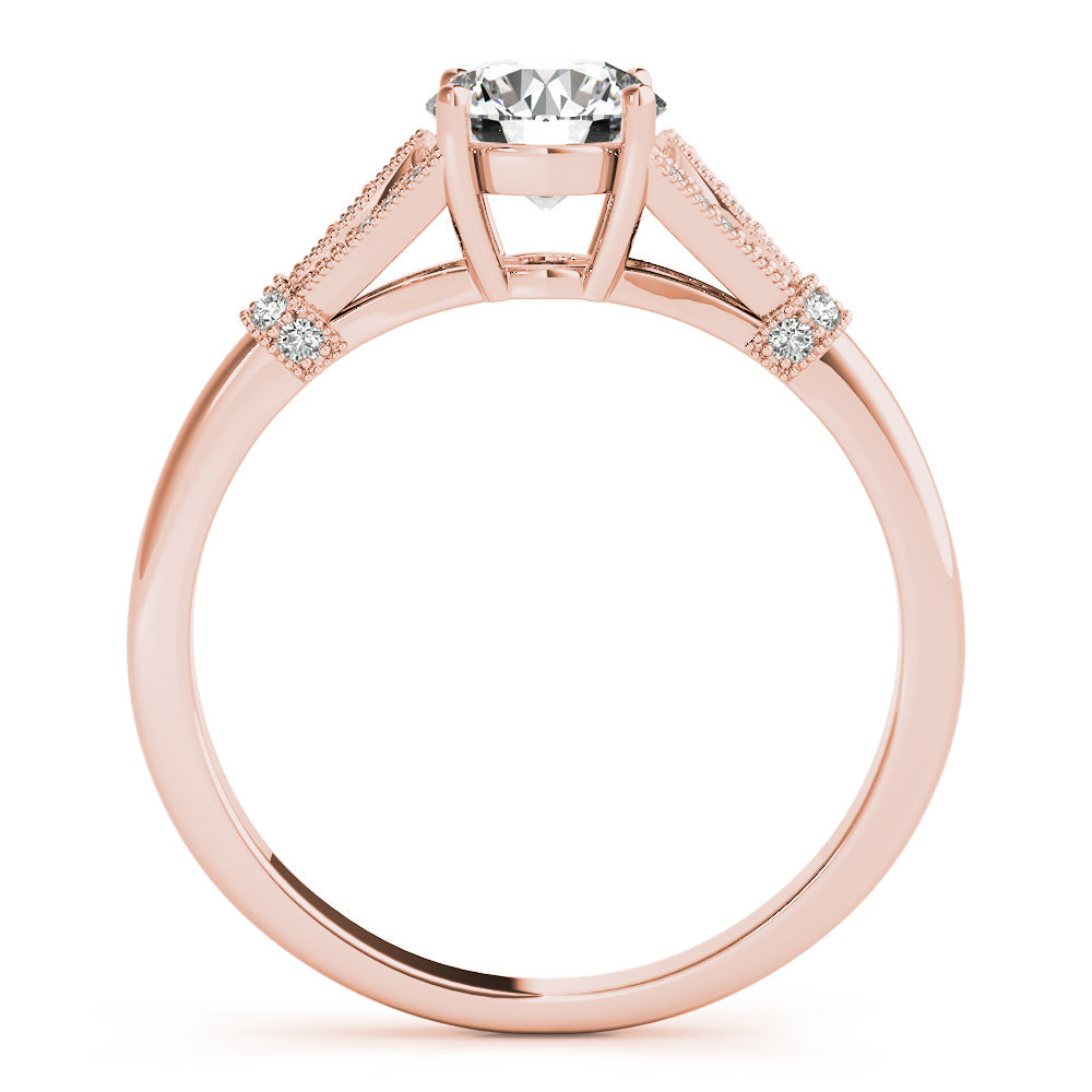 Couture / Color Ring Round Diamond Engagement Ring in 10K/14K gold and platinum with certified lab-grown or natural diamonds