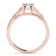 Couture / Color Ring Round Diamond Engagement Ring in 10K/14K gold and platinum with certified lab-grown or natural diamonds