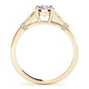 Couture / Color Ring Round Diamond Engagement Ring in 10K/14K gold and platinum with certified lab-grown or natural diamonds