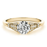 Couture / Color Ring Round Diamond Engagement Ring in 10K/14K gold and platinum with certified lab-grown or natural diamonds