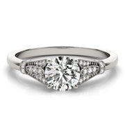 Couture / Color Ring Round Diamond Engagement Ring in 10K/14K gold and platinum with certified lab-grown or natural diamonds