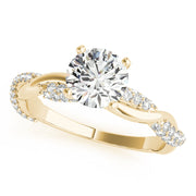 Romantic Twisted Engagement Ring Round Diamond Engagement Ring in 10K/14K gold and platinum with certified lab-grown or natural diamonds
