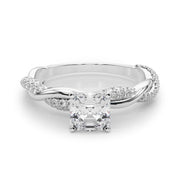 Romantic Twisted Engagement Ring Round Diamond Engagement Ring in 10K/14K gold and platinum with certified lab-grown or natural diamonds