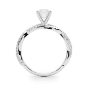 Romantic Twisted Engagement Ring Round Diamond Engagement Ring in 10K/14K gold and platinum with certified lab-grown or natural diamonds