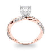Romantic Twisted Engagement Ring Round Diamond Engagement Ring in 10K/14K gold and platinum with certified lab-grown or natural diamonds