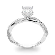 Romantic Twisted Engagement Ring Round Diamond Engagement Ring in 10K/14K gold and platinum with certified lab-grown or natural diamonds